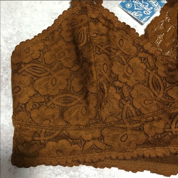Free People Galloon Lace Bralette Copper Tan XS - Picture 8 of 13